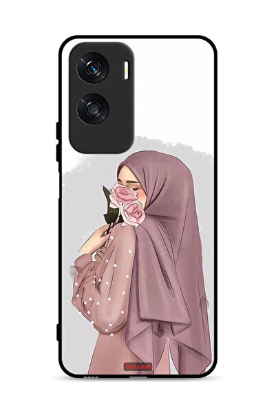 Tolwak غطاء حماية لهاتف Honor X50i 5G برسومات فتاة تحمل ورودًا