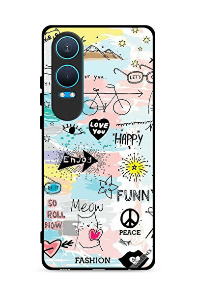 Covernex غطاء حماية لهاتف OnePlus Nord CE4 Lite 5G بتصميم Doodle Meow Enjoy