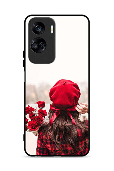 Tolwak غطاء حماية لهاتف Honor 90 Lite 5G يحمل زهورًا