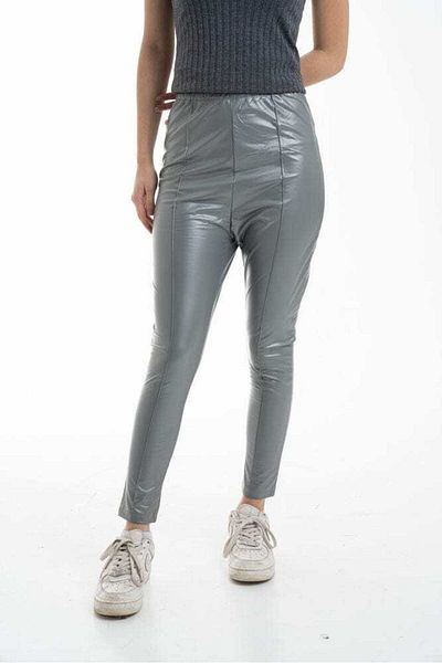 Nichii Women's Long Stone-Embellished Leather Pants