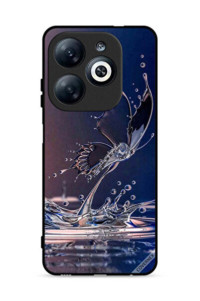 Covernex غطاء حماية لهاتف إنفينيكس سمارت 8 4G بنقشة قطرات الماء والفراشة