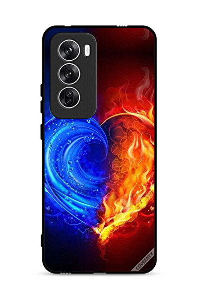 Covernex غطاء حماية Oppo Reno12 5G بخلفية قلب النار والماء