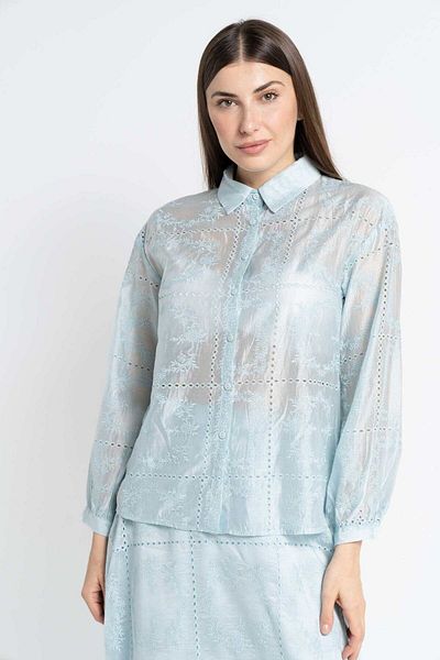 Nichii Embroidered Women's Long Sleeve Lace Shirt
