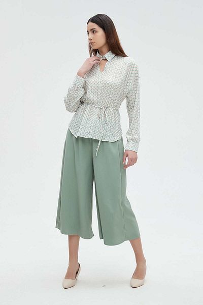 Nichii Women's Solid Wide-Leg 3/4 Pants