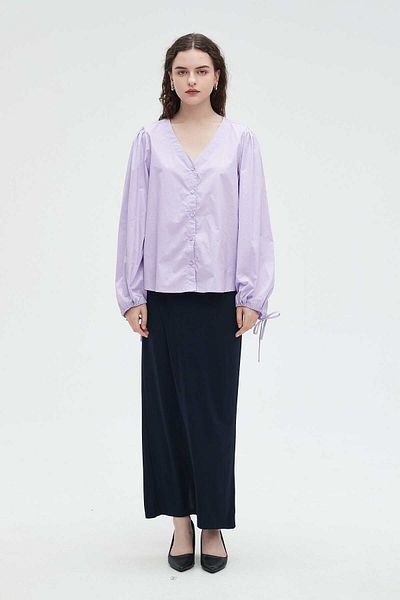 Nichii Women's Solid Long Sleeve Blouse
