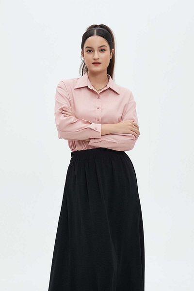 Nichii Women's Solid Long Sleeve Shirt