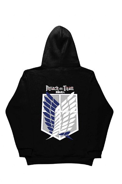 By Caspita Fashion Lenithra Attack on Titan Back Printed Unisex Oversize Black Hoodie