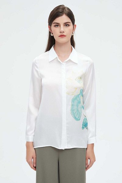 Nichii Women's Long Sleeve Floral Print Blouse