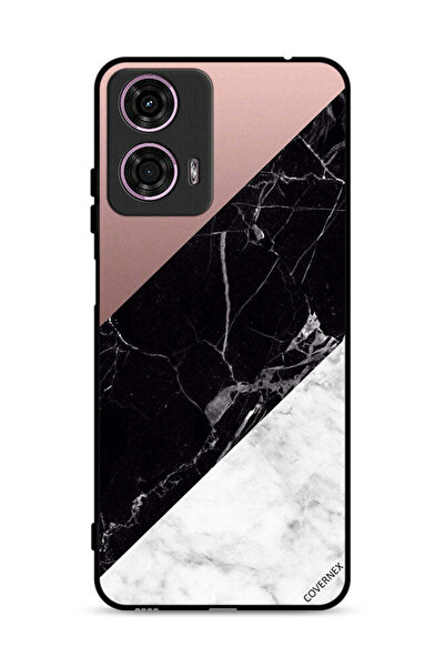 Covernex غطاء حماية لهاتف موتورولا موتو جي 24 4G بنمط مزيج من الرخام والبساطة