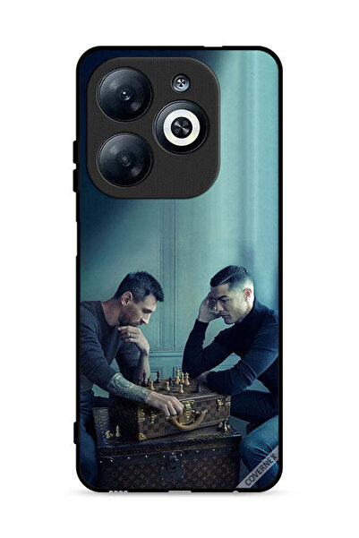 Covernex غطاء حماية لهاتف إنفينيكس سمارت 8 4G ميسي ضد رونالدو يلعبان الشطرنج