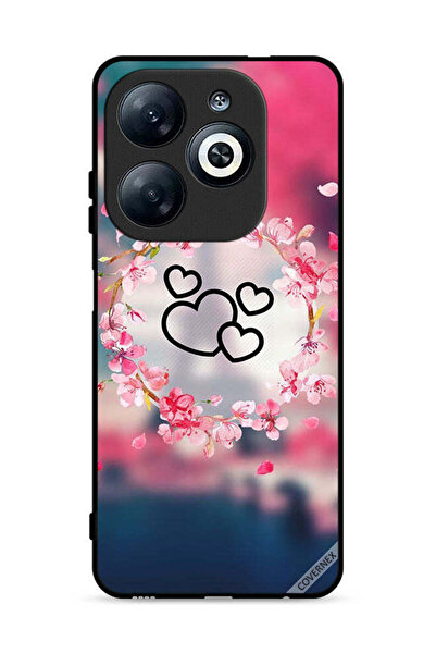 Covernex غطاء حماية لهاتف Infinix Smart 8 4G بتصميم قلوب ومشبك فني
