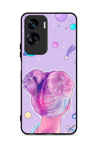 Covernex غطاء حماية لهاتف Honor 90 Lite 5G برسومات فتاة ونجوم الفضاء