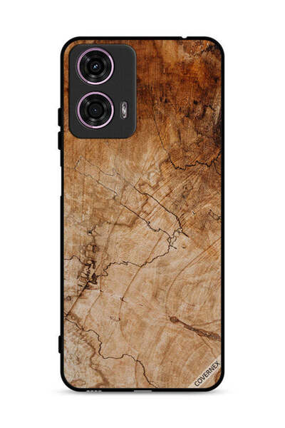 Covernex غطاء حماية لهاتف موتورولا موتو جي 24 4G بنمط خشبي عتيق