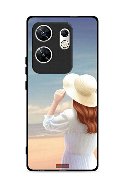 Tolwak غطاء حماية لهاتف Infinix Zero 30 4G بطبعة قبعة فتاة واقفة