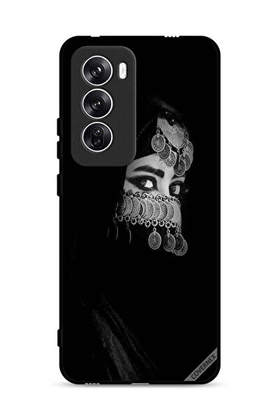 Covernex غطاء حماية لهاتف Oppo Reno12 5G، فتاة ذات عيون جميلة ووجه مزين بالمج...
