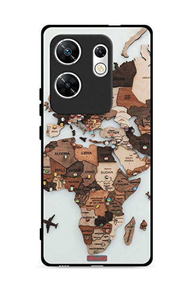 Tolwak غطاء حماية لهاتف Infinix Zero 30 4G برسومات خريطة العالم