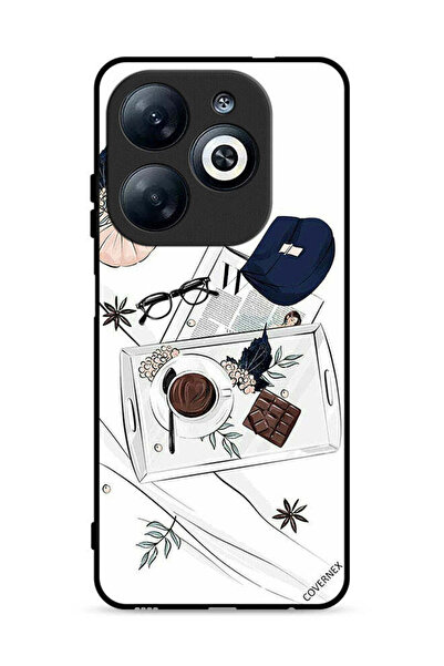 Covernex غطاء حماية لهاتف Infinix Smart 8 4G بنقشة قهوة وشوكولاتة