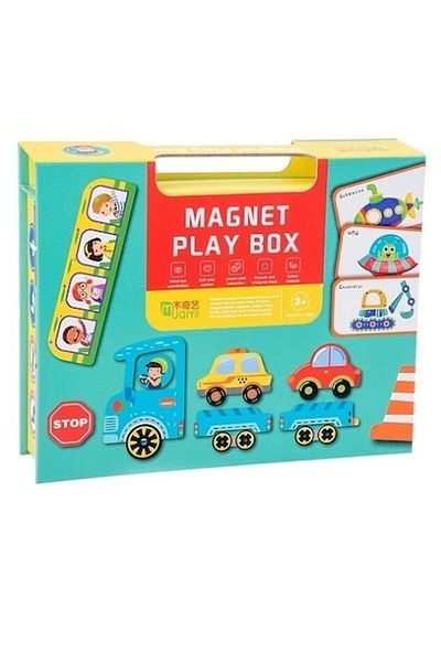 Star Master Puzzle magnetic cu vehicule, cutie de joacă, 75 de piese, multicolor