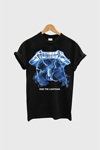 Harajuku Style طباعة ميتاليكا سوداء كبيرة الحجم للجنسين