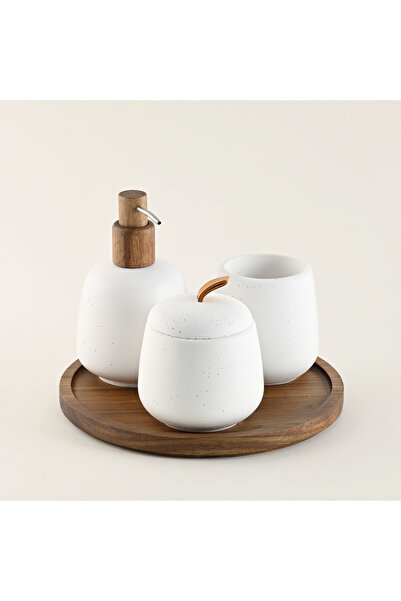 homez 4Pcs Resin Bathroom Accessories Set In White