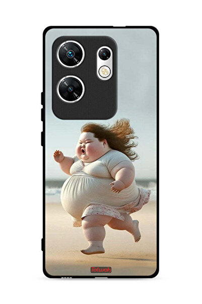 Tolwak غطاء حماية لهاتف Infinix Zero 30 4G، صورة فتاة سمينة تركض