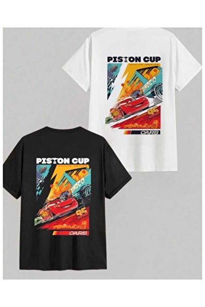 Harajuku Style زوجين كبير الحجم مطبوع عليه سيارات سوداء