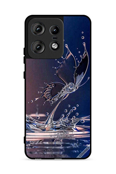 Covernex غطاء حماية لهاتف موتورولا إيدج 50 برو 5G بنقشة قطرات الماء والفراشة