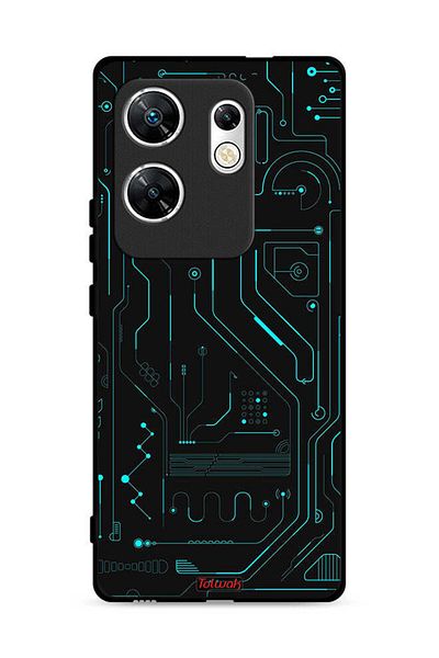 Tolwak غطاء حماية لهاتف Infinix Zero 30 4G، دوائر فنية رقمية، شاشة متعددة