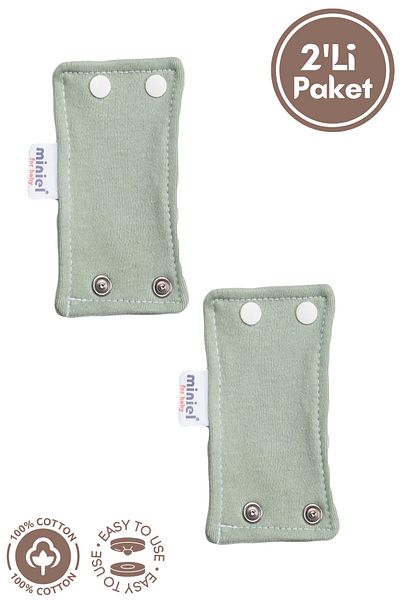 miniel organic Unisex Baby Organic Cotton 2 Snaps 9.5 mm Body Extension Apparatus Set of 2