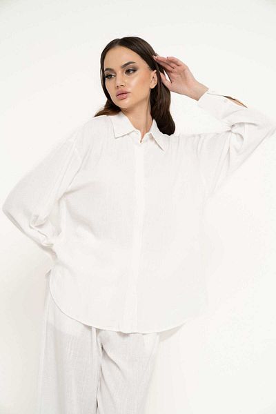 Nichii Women's Long Sleeve Solid Button-Down Shirt with Collar