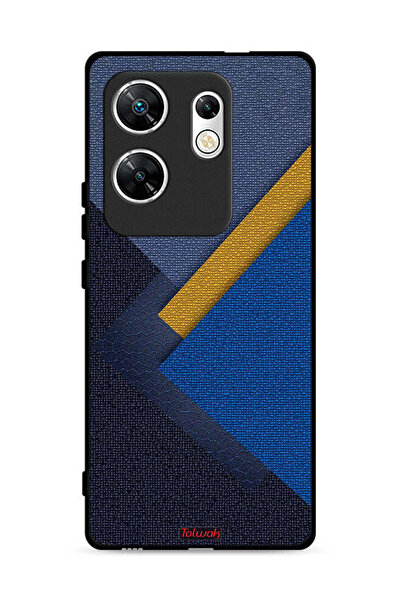 Tolwak غطاء حماية لهاتف Infinix Zero 30 4G بنقشة مثلثات جلدية