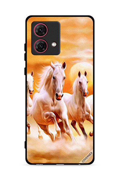 Covernex غطاء حماية لهاتف موتورولا موتو جي 84 5 جي بطبعة خيول تركض