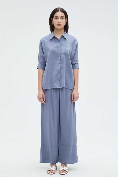 Nichii Women's Wide-Leg Long Trousers - Solid Color