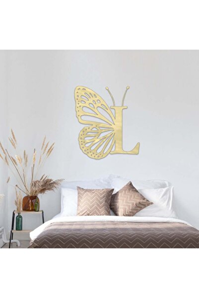 4gdran Gold acrylic sculpture with the letter "L" design