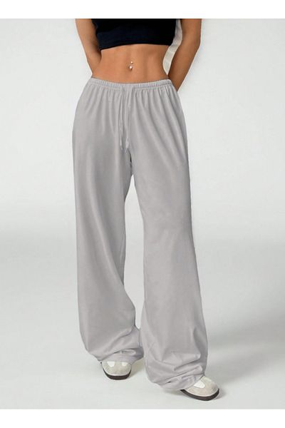 CANDERO Pantaloni de sport pentru femei, gri, largi, supradimensionați, de calitate, cu croiala largi, flexibili, confortabili, din țesătură YUS