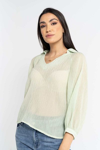 Nichii Women's Solid 3/4 Sleeve Blouse
