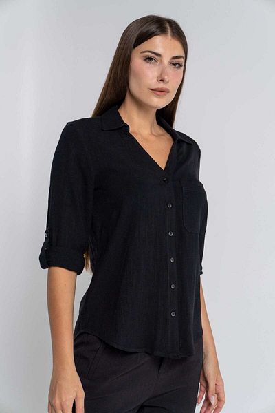 Nichii Solid Long Sleeve Shirt with Chest Pocket