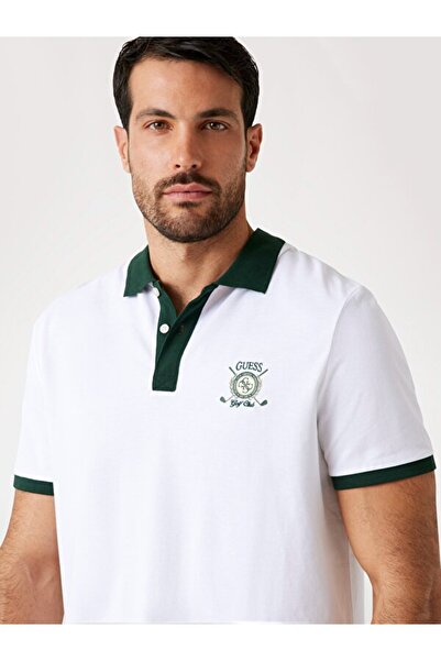 Guess Ανδρικό μπλουζάκι πόλο με κανονική εφαρμογή Emblem