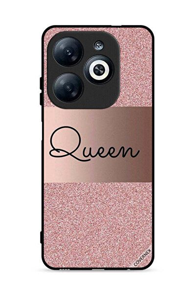 Covernex غطاء حماية لهاتف Infinix Smart 8 4G بخلفية لامعة من Queen Glitters