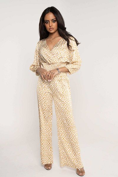 Nichii Women's Long Printed Wide-Leg High-Waisted Trousers