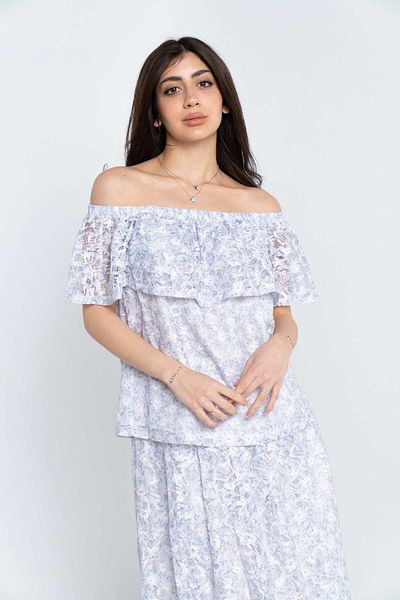 Nichii Women's Classic Off-Shoulder Lace Floral Blouse