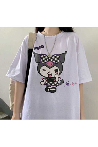 Harajuku Style Model confortabil supradimensionat cu imprimeu Kuromi cu carac...