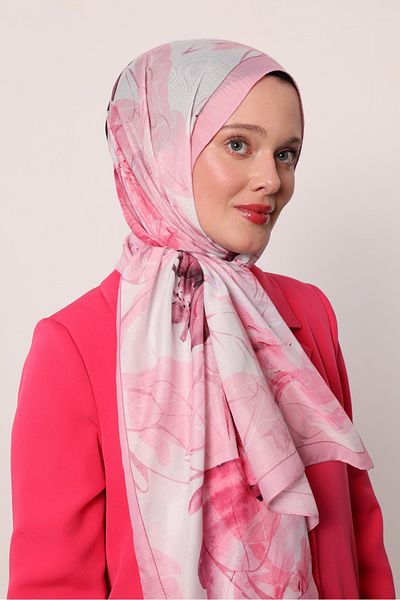 Bonjela Cotton Soft Shal Pink Series Ethnic Flower Pattern