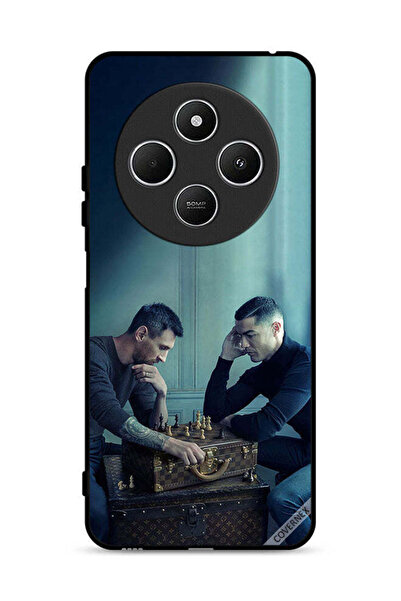 Covernex غطاء حماية لهاتف شاومي ريدمي 14 سي 4G، ميسي ضد رونالدو يلعبان الشطرنج