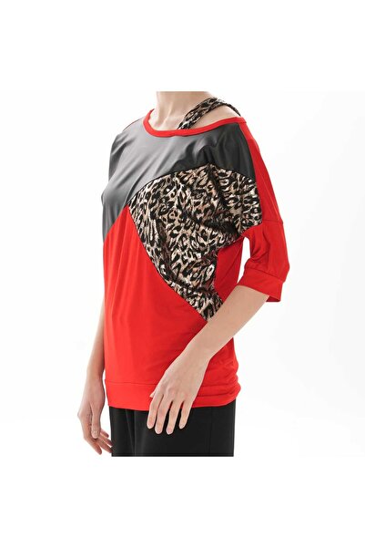 Asil Comfortable Fabric T-Shirt with Shoulder Strap Piece Detail