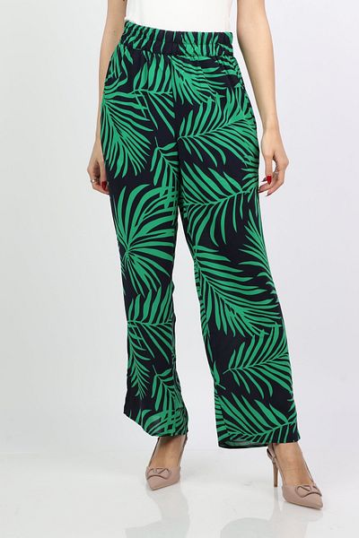 Nichii Women's High-Waisted Wide-Leg Floral Trousers