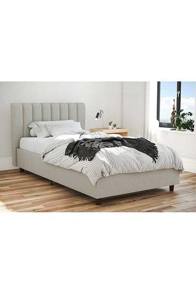 modern suite Sweet | Single bed, chenille fabric, size 120*200*115 cm, gray color