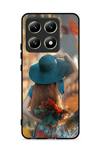 Covernex Xiaomi 14T 5G Protective Case Cover Hat Girl Hiding Love Leaves