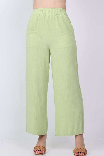 Nichii Women's Long Wide High-Waist Solid Color Trousers