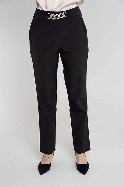 Nichii Classic Solid Long Pants with Metal Ring Belt